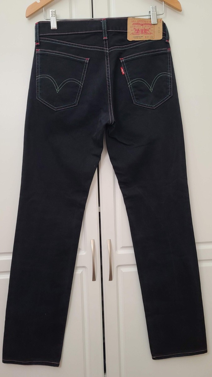 Levi's ブラックデニム　Lot519 Levis 519-35 Jeans 29 x 32 Japan Made Straight Black Denim