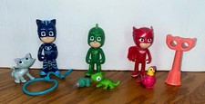 PJ MASKS Owlette, Catboy Gekko Figures pets Lasso Binoculars Weapons Lot Of 9