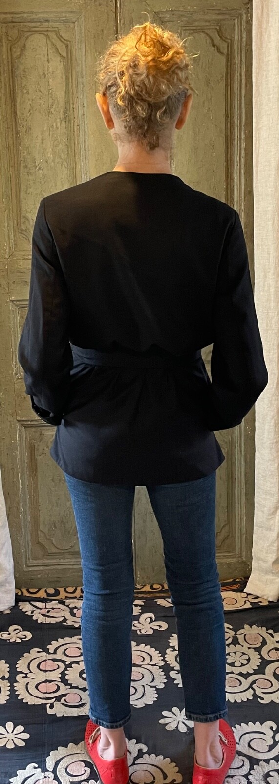 Giacca avvolgente nera Yves Saint Laurent indossata pochissimo taglia FR 36