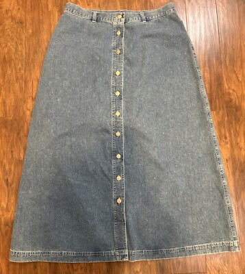 Lauren Jeans Co. Ralph Lauren Vintage Long Denim Jean Maxi Skirt Sz 14W