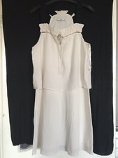 Mangoe Ladies Layered Dress Off White Size Small Preowned 