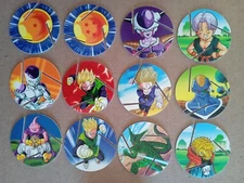 DRAGON BALL Z CHEETOS doce Tazos Sabritas 2018 (3) Mexico set of 12 TWELVE POGS