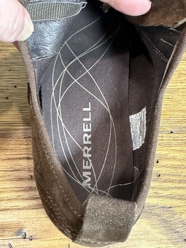 Merrell Barrado Slip On-Brown Leather Zip-Up Casual Shoes Women US 7 EUR 37.5 - Picture 9 of 10