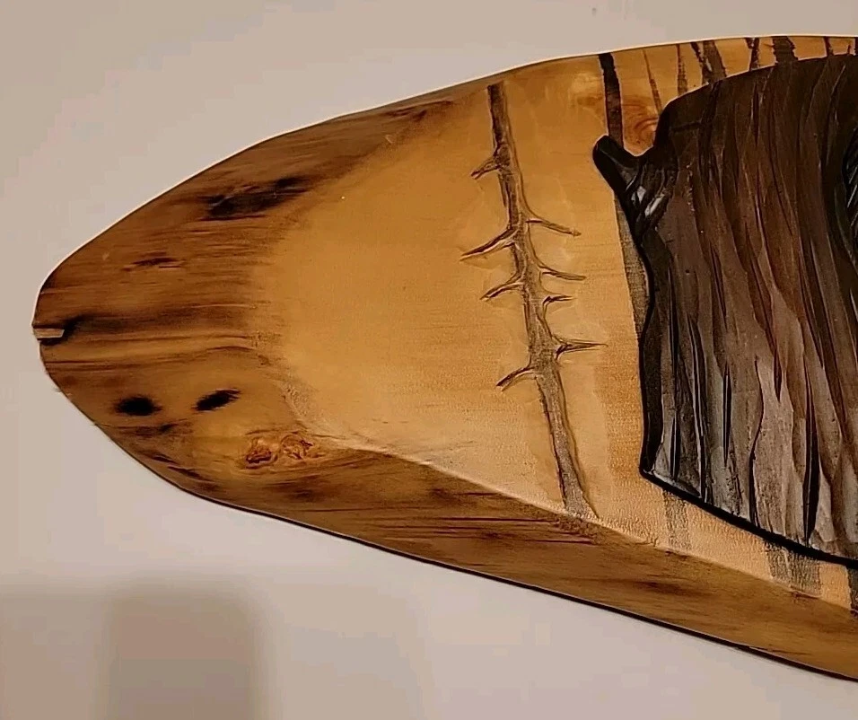 Reloj de pared de madera de oso negro siesta - 35" de ancho x 10" de alto Foto 4 de 4