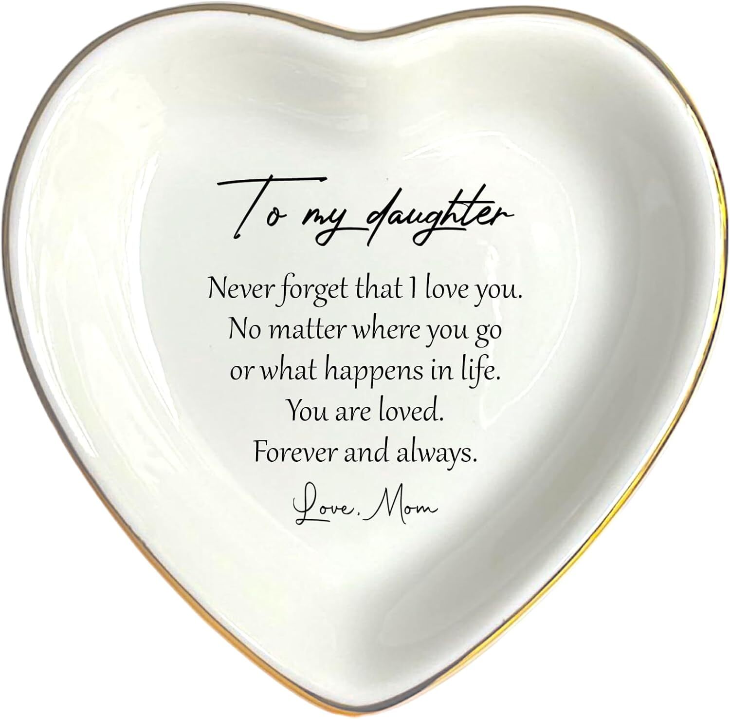 To My Daughter Gift, Ceramic Ring Dish For Girl Bride From Mom, Jewelry Dish, Je
