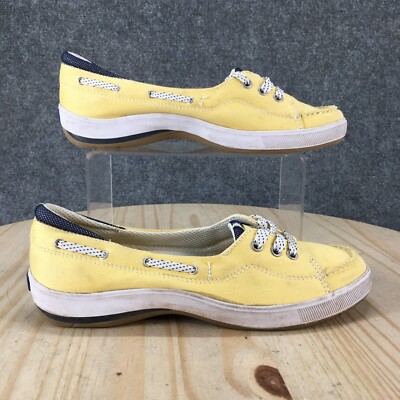 Keds Shoes Womens 7 Boat Shoes Slip On Lace Front Moccasin Casual Comfort Yellow