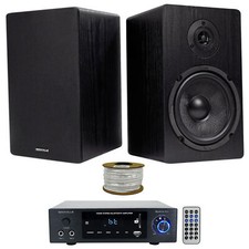 Rockville BLUAMP 150 Amplifier w/ Bluetooth/Optical 2 6.5" Bookshelf Speakers