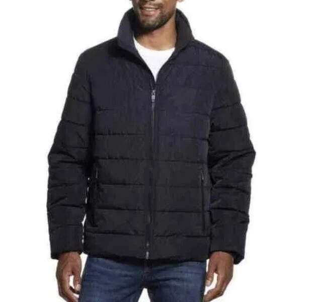 Weatherproof Ultra Luxe Puffer Jacket Full Zip Quilted Black Men's MEDIUM
