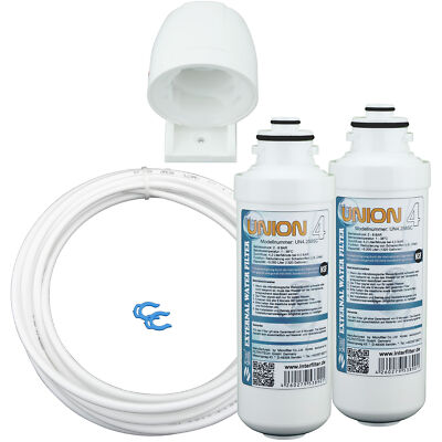 SET: 2x Wasserfilter ''UNION 4'' inkl. 1x Filterkopf, 5m Schlauch 1/4Zoll