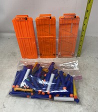 3 Nerf N-Strike Elite 12 Round Magazine Clip Replacement  Dart Lot, Excellent.
