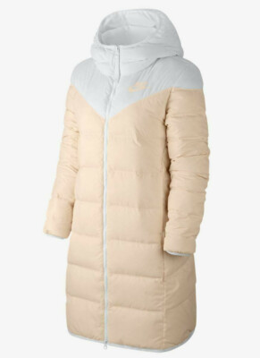 Nike Women's White/Ivory Down Fill Windrunner Reversible Jacket 939440-100 Sz S