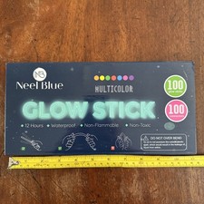 NUEVO EN CAJA - 8" PALOS BRILLANTES PULSERAS COLLARES + CONECTOR 100 PIEZAS / FIESTA / EVENTOS 