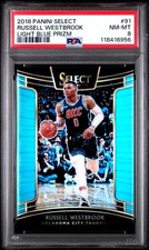 Russell Westbrook 2018 Panini Select Light Blue Prizm SP /299 PSA 8 #91