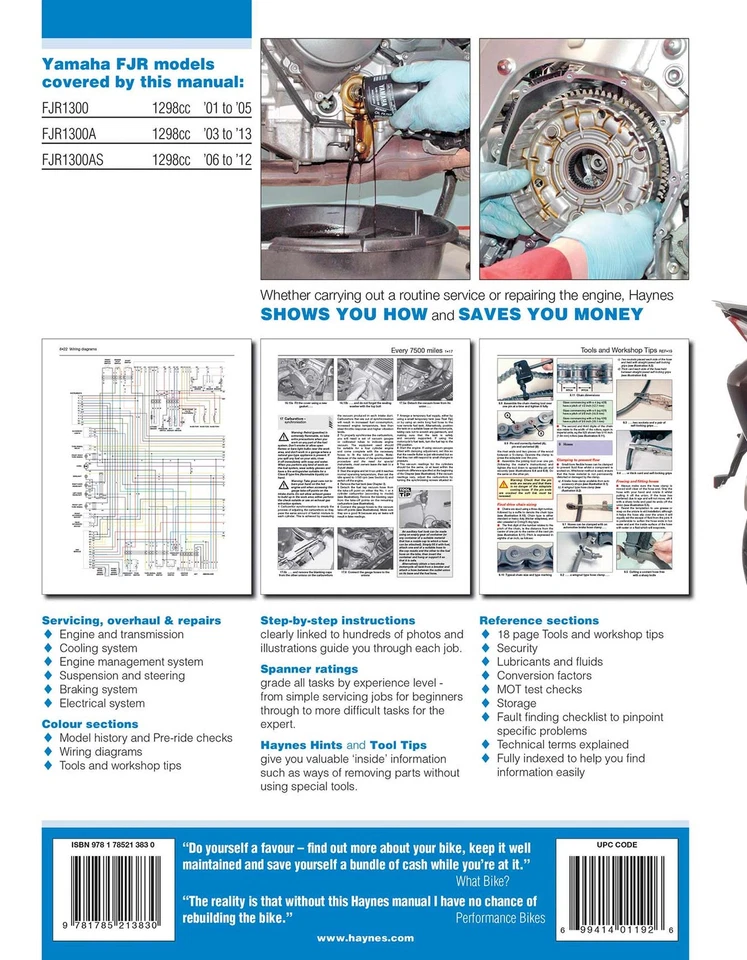 Yamaha FJR1300 (2001-2013) Haynes Repair Manual - Image 2 of 4