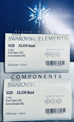 5328 3mm ROSE PEACH AB SWAROVSKI Bicone Beads 1440pcs.Sealed packs.