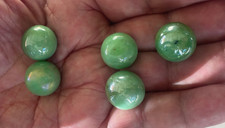 Five Christensen Transitional Jadite  Opaque Swirl Marbles
