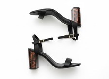 Dorothy Perkins Ladies Shoes Black Heeled Sandals UK Size 4 Ankle Strap Block He