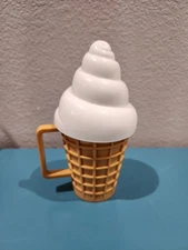 Vintage DEKA PLASTICS VANILLA Ice Cream Cone Cup NO STRAW Made In USA
