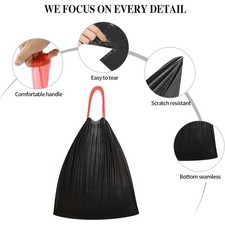 Trash Bags Drawstring, 70 Count Heavy Duty Black Garbage Bags