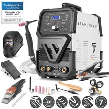 STAHLWERK Schweißgerät AC/DC WIG 200 Puls Pro – Inverter ARC/MMA/E-Hand Alu 200A