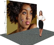 8x10ft Tension Fabric Backdrop Booth Frame Straight Pop Up Display Stand 3x4