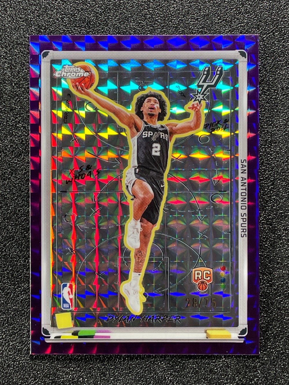 2025-26 Topps Chrome Dylan Harper X's & Whoa's Purple Geometric Rookie RC /75