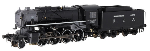 Rapido Trains UK 926513 USATC S160 2-8-0 'Pvt. H.J. O’Brien’ schwarz mit Transport | Condition: New