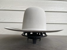 New Vintage 7X Beaver Felt Size 7 Resistol Western Cowboy Hat Open Crown 389