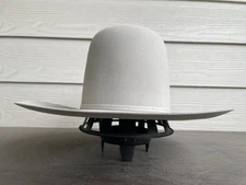 New Vintage 7X Beaver Felt Size 7 Resistol Western Cowboy Hat Open Crown $389