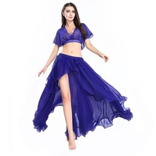 ROYAL SMEELA Belly Dance Costume Set for Women Chiffon Dancing Skirt and Tops...