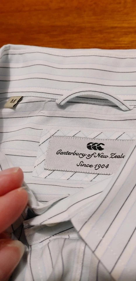 Men's Canterbury of New Zealand Button-Up Long Sleeve Dress Shirt M Medium Blue - Image 4 of 4