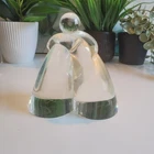 Steuben Signed Kiss Lovers Couple Art Glass Crystal Paperweight Sculpture