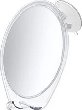 HoneyBull Fogless Shower Mirror w/ Suction & Razor Holder – White, 7x7 in