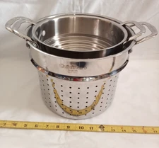 Cuisinart Large Stainless Steel Steamer Strainer 7112-24s  8qt. w/ Insert, nice.