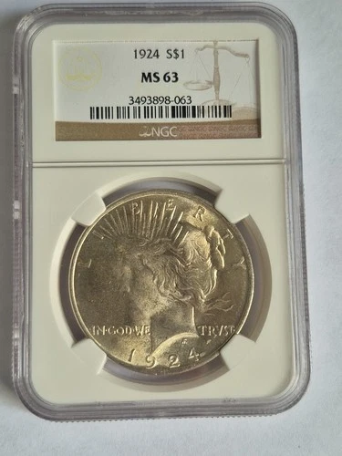1924 Peace Silver Dollar NGC MS63