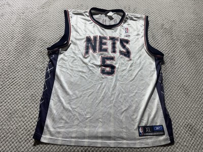 Vintage Jason Kidd #5 New Jersey Nets Reebok Trikot Herren XL weiß