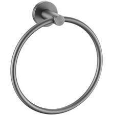 Gunmetal Gray Towel Ring 304 Stainless Steel Rustproof Bathroom Wall Mount