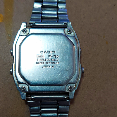 【稼働良好】CASIO W-780 腕時計 フルステンレス　ペプシカラー Vintage Casio W-780 Digital Quartz Stainless Steel Alarm Chrono