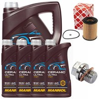 MotoröL Filter Set Mannol 5W-40 9 Liter + Schraube FüR Mercedes E-Klasse CLS