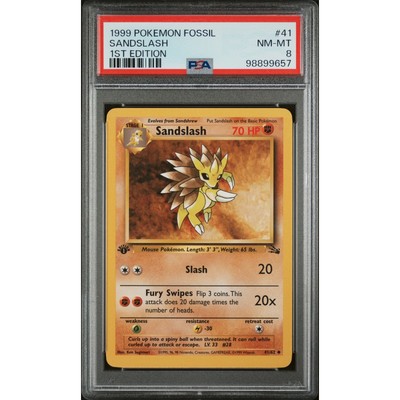 1999 Pokemon Fossil First Edition #41 Sandslash PSA 8