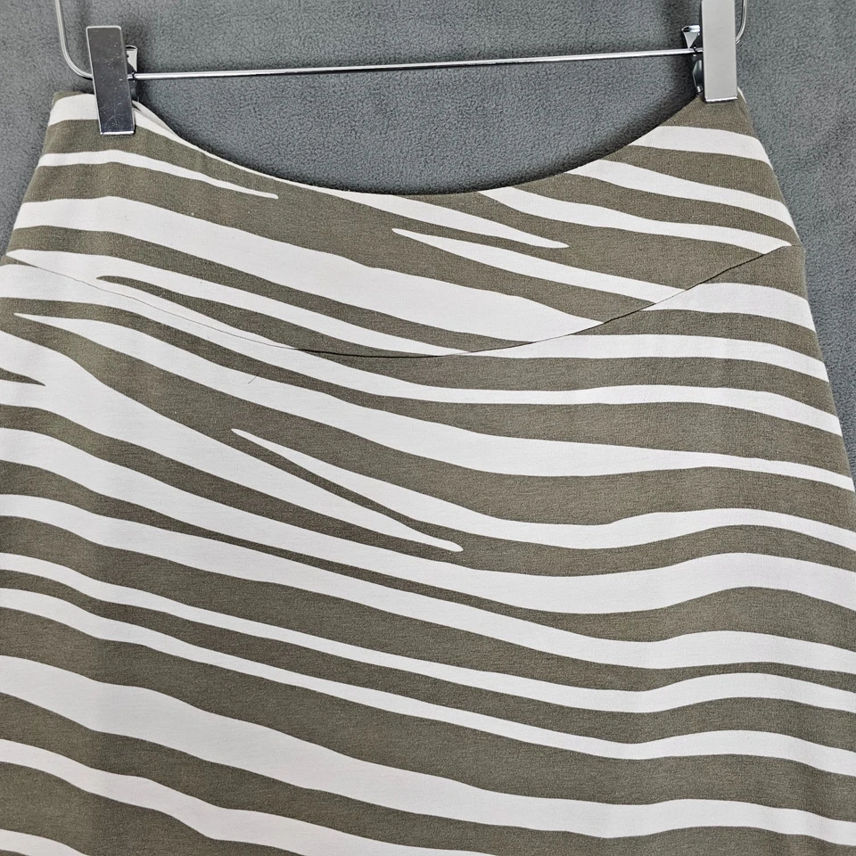 Tommy Bahama Falda Mujer M Caqui Verde Beige Estampado Animal Cebra Maxi Hippie Foto 3 de 4