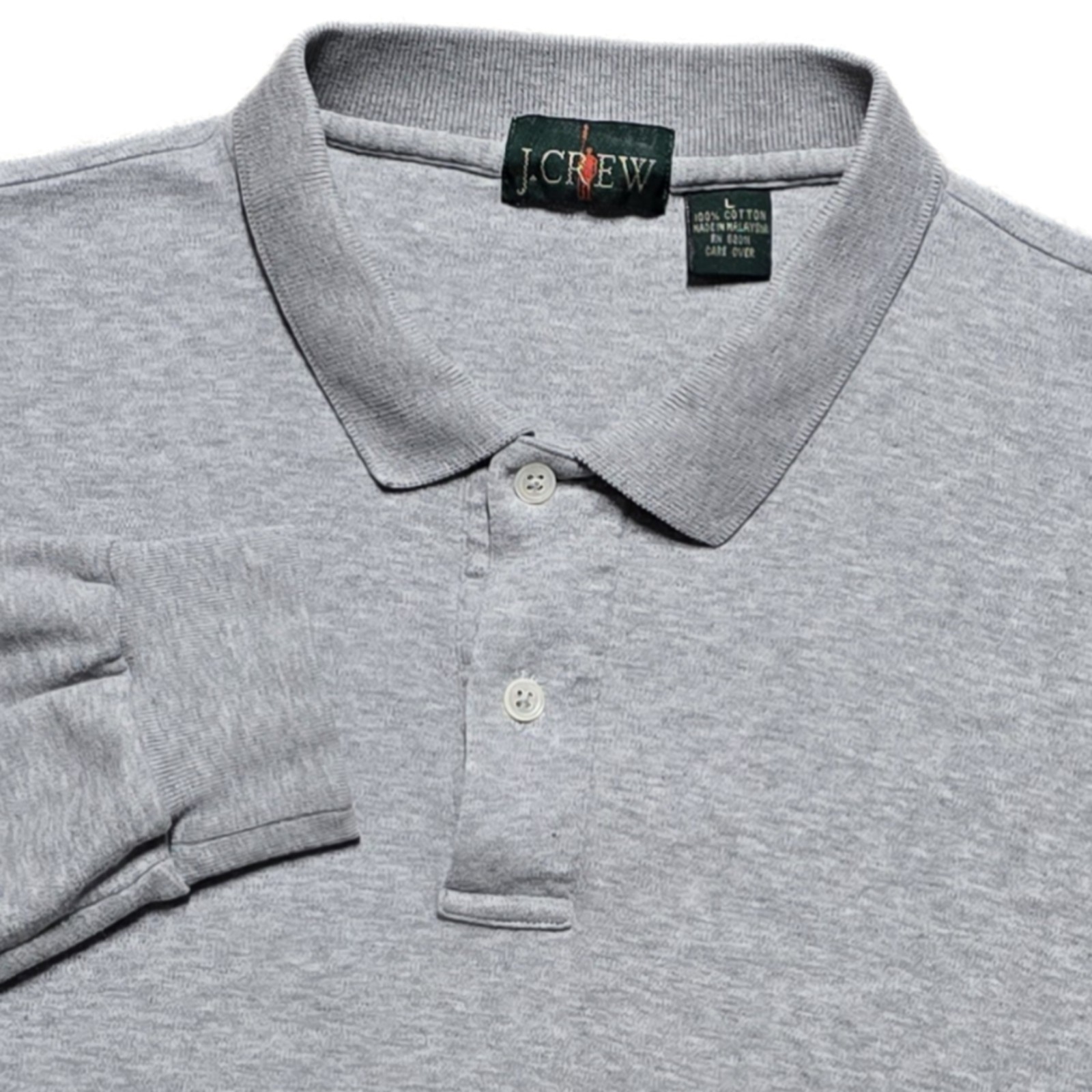 Vintage J Crew Oarsman Long Sleeve Polo Shirt Men’s Large Gray Rugby