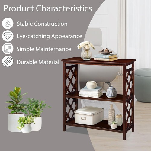 31" Small Console Table w/Shelves, 3-Tier Entryway Table with Solid Wood Legs - Picture 12 of 16