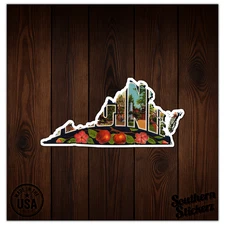 Virginia Vintage Map - Vinyl Decal Sticker - Car Window Laptop - ebn8888