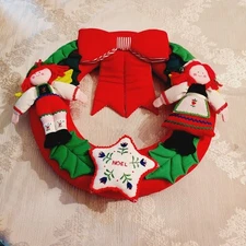 Lovely Vintage House of Hatten Wreath Swedish Girl Boy Doll Motif