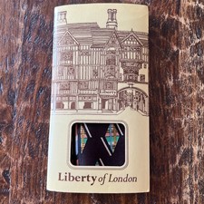 Liberty Of London VTG Silk Made In England Brown Geometric Square Scarf 26  NIB