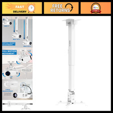 Universal Wall/Ceiling Projector Mount for LCD/DLP, 44lb Capacity, White