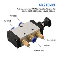 Push Pull Valve Manual Industrial Control Muffler G1/4 Thread Hand Parts