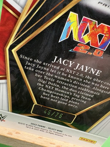 2022 Panini Select WWE NXT 2.0 Jacy Jayne RC 45/75 Red Prizm #183 - Picture 3 of 3