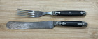 Vintage 1800's American Cutlery Co. Knife & Fork Black Handles — photo 1
